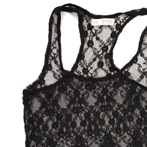 GARAGE | BLACK LACE RACERBACK TANK | SIZE MED